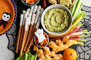 This snack board works as an appetizer for your party or an easy meal to serve before trick or treating. (Joe Lingeman/TCA)