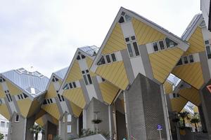 If Rotterdam has a single bold icon representing its modern approach to architecture, it’s Piet Blom’s funky cubed houses. (Cameron Hewitt, Rick Steves’ Europe)
