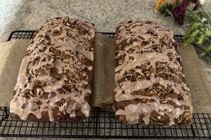 This deeply pumpkin-y, not-too-sweet loaf cake has a medley of fall flavors. (JeanMarie Brownson/TCA)