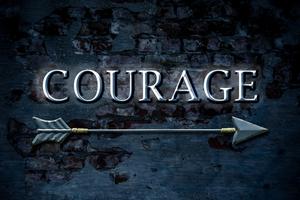 Street sign to courage. Dreamstime/TCA