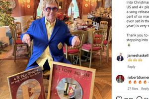 Bang Showbiz / Sir Elton John's early Christmas present as Step Into Christmas goes platinum in US.