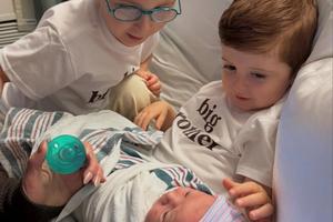 Bang Showbiz / Meghan Trainor's sons Riley and Barry bonding with their newborn sister, Mikey / © Instagram