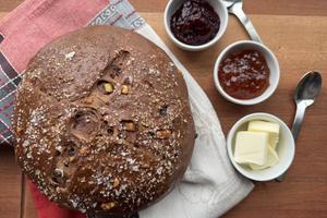Unsweetened cocoa powder adds its chocolate flavor and color to this bread. (JeanMarie Brownson/TCA)