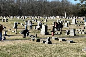 Miami University students in the author's advanced GIS course collect headstone data. Robbyn Abbitt, CC BY-SA
