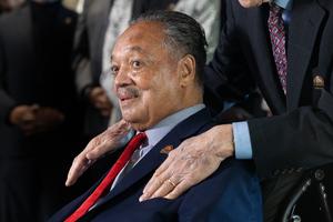 The Rev. Jesse Jackson Sr. is honored at the Rainbow/PUSH Coalition annual Dr. King Breakfast on Jan. 20, 2025. (Audrey Richardson/Chicago Tribune/TNS)