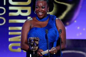 Bang Showbiz / Sinners' Wunmi Mosaku accepting her Best Supporting Actress gong at the 2026 EE BAFTA Film Awards