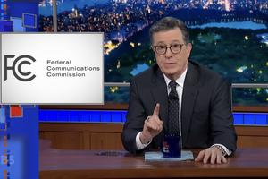 CBS says it warned Stephen Colbert that an interview with a politician could trigger an FCC rule requiring broadcasters to give political candidates equal access to the airwaves. The Late Show With Stephen Colbert/YouTube