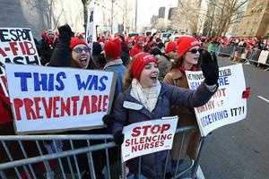 New York nurses went on strike in January 2026, protesting unsafe staffing levels while demanding better patient safety, increased wages, improved working conditions and fairer contracts. Timothy A. Clary/AFP via Getty Images