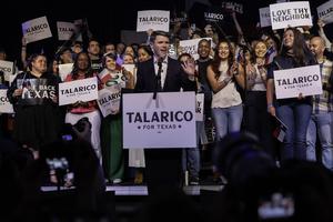 Texas Senate candidate James Talarico (D-TX) addresses supporters on election night on March 3, 2026, in Austin, Texas. Texans went to the polls to vote for Democratic and Republican primary candidates ahead of November's midterm elections. (John Moore/Getty Images/TCA)