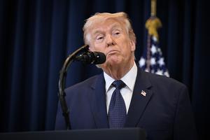 President Donald Trump speaks to reporters during a news conference at Trump National Doral Miami on March 9, 2026, in Doral, Florida. President Trump spoke on his administration's strikes on Iran. (Roberto Schmidt/Getty Images/TCA)