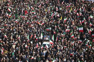 People gather in a rally to support Ayatollah Mojtaba Khamenei, the successor to his late father, Ayatollah Ali Khamenei, as supreme leader, in Tehran, Iran, on March 9, 2026.  AP Photo/Vahid Salemi, File