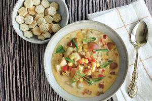This delicious clam chowder is much lighter than the classic version. (Daniella Tallman/TCA)