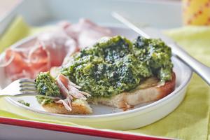 This creamy scrambled eggs is tinted with a flavorful spinach sauce, and it will make your kids eat what they read about from Dr. Seuss. (Lauren Volo/TCA)