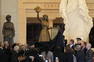 A statue of civil rights activist Barbara Rose Johns is unveiled in Emancipation Hall at the U.S. Capitol on Dec. 16, 2025, in Washington.  Chip Somodevilla/Getty Images