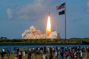 CAPE CANAVERAL, FLORIDA - APRIL 01: NASA's Artemis II Space Launch System rocket carrying the Orion spacecraft lifts off from Launch Complex 39B at Kennedy Space Center on April 1, 2026 in Cape Canaveral, Florida. The 10-day mission will take NASA astronauts Commander Reid Wiseman, Pilot Victor Glover and Mission Specialist Christina Koch and CSA (Canadian Space Agency) Mission Specialist Jeremy Hansen around the moon and back. The astronauts are supposed to fly 230,000 miles out into space, the farthest any human has ever traveled from Earth. (Photo by Chip Somodevilla/Getty Images)