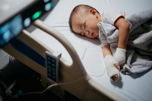 One of rotavirus infection's main symptoms is diarrhea, which can lead to severe dehydration that needs to be treated in the hospital. hxyume/E+ via Getty Images