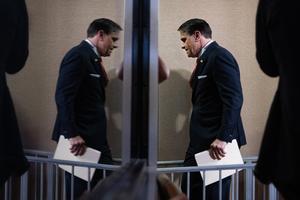 Acting Attorney General Todd Blanche concludes a news conference at the Department of Justice about the Trump Administration's anti-fraud efforts on April 7, 2026, in Washington, D.C. (Tom Williams/CQ Roll Call/ZUMA Press/TNS)