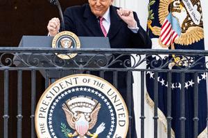 Bang Showbiz / US President Donald Trump dancing.