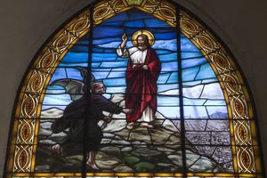 Barcelona - temptation of Christ from church Sagrad cor de Jesus. Dreamstime/TCA