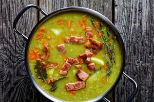 The smoky bacon adds an important layer of flavor to the soup. (Dreamstime/TCA)