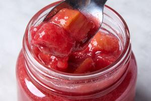 All you need is sugar, vanilla, and rhubarb to make this jammy sweet-tart compote. (Lucy Schaffer/TCA)