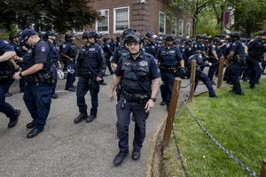 Police clear the campus of Brooklyn College on May 8, 2025, after students established an encampment to protest the Gaza war. Michael Nigro/Pacific Press/LightRocket via Getty Images