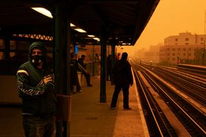 Smoky haze from wildfires in Canada blankets a New York City neighborhood on June 7, 2023. David Dee Delgado/Getty Images