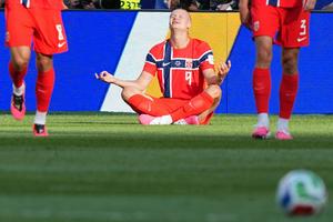 Norway's Erling Haaland celebrates scoring his side's opening goal during the World Cup group match against Iraq on June 16, 2026. (AP Photo/Martin Meissner) AP Photo/Martin Meissner