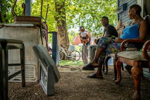 When temperature soar inside homes, being outside even on very hot days can feel less uncomfortable than being indoors. Brandon Bell/Getty Images