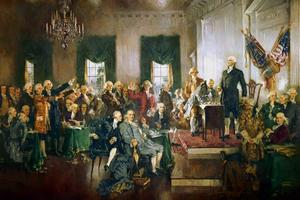 'Scene at the Signing of the Constitution of the United States,' painted by Howard Chandler Christy in 1940. U.S. Capitol via Wikimedia Commons