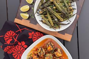Eggplant and okra are naturals for the grill. (JeanMarie Brownson/TCA)