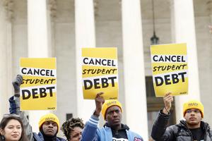 Student loan borrowers and advocates gather for the People's Rally To Cancel Student Debt During The Supreme Court Hearings On Student Debt Relief on Feb. 28, 2023, in Washington, D.C. (Jemal Countess/Getty Images for People's Rally to Cancel Student Debt/TNS)