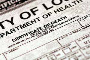 Death certificate. Dreamstime/TCA