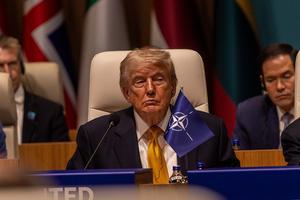 ANKARA, TURKEY - JULY 8: US President Donald Trump attends the NATO summit on July 08, 2026 in Ankara, Turkey. Leaders from NATO's 32 countries, plus NATO allies like Ukraine, gathered in the Turkish capital to discuss a range of issues involving spending targets, defense industrial production, and support for Ukraine, among other topics. (Photo by Burak Kara/Getty Images)
