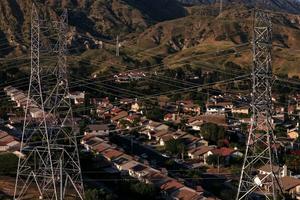 Meeting data center power demands will mean building more transmission lines and acquiring more land to put them on. These lines are in California. Justin Sullivan/Getty Images