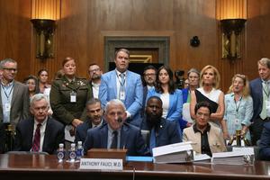 Dr. Anthony Fauci appears before the Senate Homeland Security and Governmental Affairs Committee on July 29, 2026. AP Photo/Allison Robbert