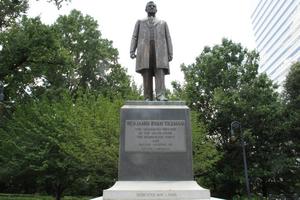 This statue on the grounds of the South Carolina State House honors violent segregationist Ben Tillman, who also served as governor and U.S. senator. Jeffrey Collins/AP Photo
