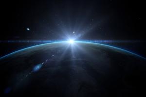 Sunrise over earth as seen from space. Dreamstime/TCA