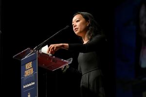 Gubernatorial candidate Francesca Hong speaks on stage during Wisconsin Democrats 2026 Convention on June 14, 2026, in Madison, Wisconsin. (Daniel Boczarski/WisDems/Getty Images/TNS)