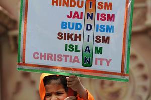 When India became independent in 1947, its constitution affirmed a commitment to religious diversity and pluralism.  Photo by Indranil MukherjeeI/AFP via Getty Images
