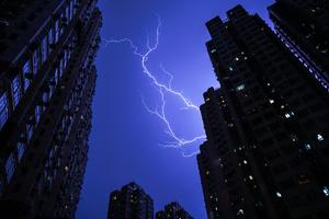 As lightning lights up apartment buildings, the thunder creates useful vibrations. Philip Fong/AFP via Getty Images