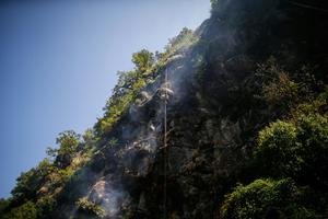 Honey hunters in Nepal scale incredible heights to harvest the honey of the Himalayan cliff bee. Skanda Gautam/SOPA Images/LightRocket via Getty Images