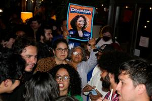 Supporters on primary election night in New York, June 23, 2026, cheer winning candidate Darializa Avila Chevalier, a Democrat and member of the Democratic Socialists of America running for the House. Seth Wenig/AP Photo