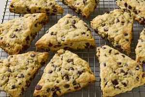 Tender, buttery scones studded with chocolate morsels that melt in your mouth. (Ryan Liebe/TCA)
