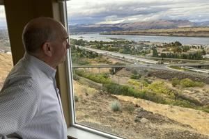 The Columbia River running through The Dalles, Oregon, supplies water to cool data centers. AP Photo/Andrew Selsky
