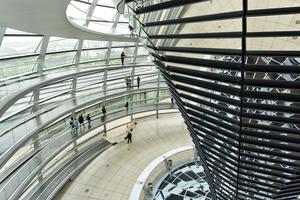As you climb the dome of the Reichstag, you circle a cone of mirrors that point down, directing your vision toward where legislators gather. (Dominic Arizona Bonuccelli, Rick Steves' Europe)