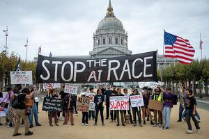 Protesters during a 