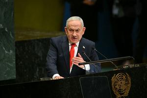 Israeli Prime Minister Benjamin Netanyahu addresses the 81st United Nations General Assembly at UN headquarters in New York on September 24, 2026. (Photo by ANGELA WEISS / AFP via Getty Images)
