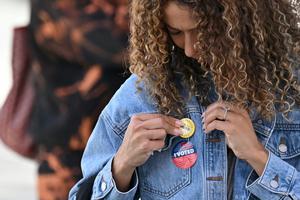 About 60% of eligible young Americans say they plan to vote in the 2026 midterms. Robyn Beck/AFP via Getty