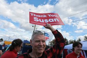 Through her multiple reelection campaigns, Republican Sen. Susan Collins has focused on the money she brings to Maine.  Spencer Platt/Getty Images